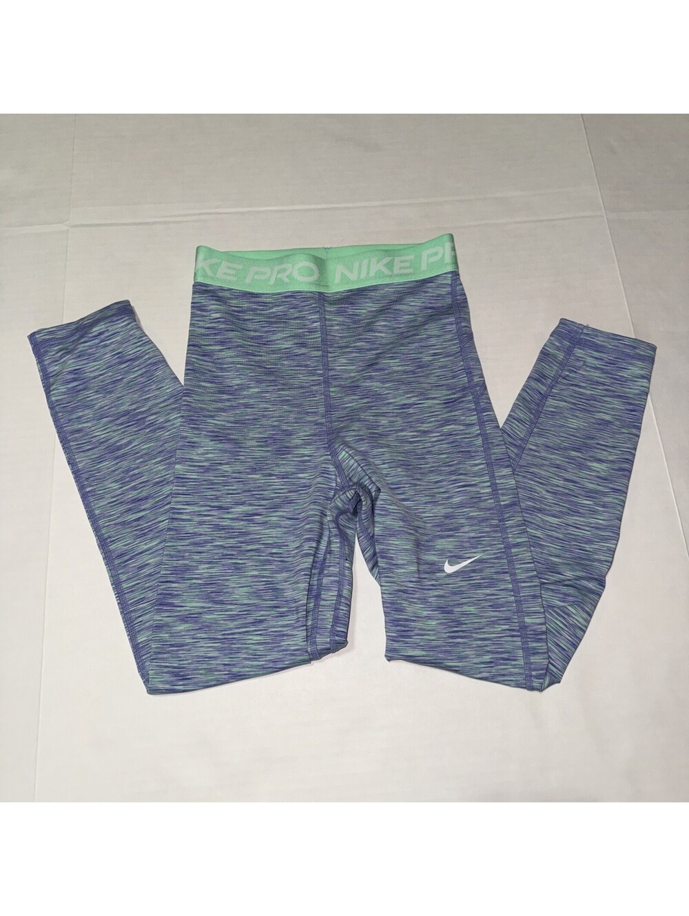Nike Pro Space-Dyed Cropped Tights DA1012-500 Sapphire Green Glow Women Size XS